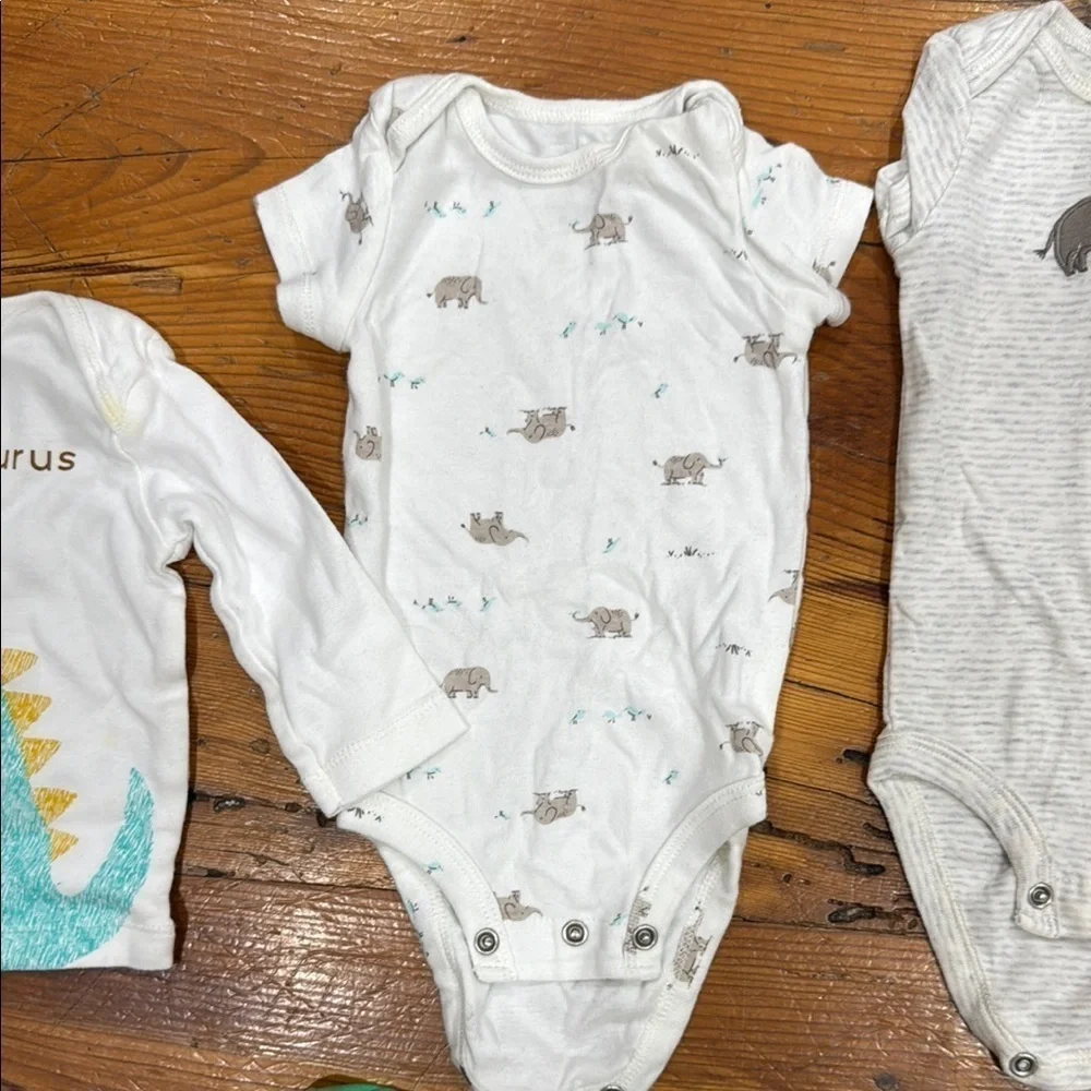 3 month bundle of baby onsies short sleeve & Monica and Andy bbq romper